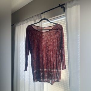 Lucky Brand Burnt Orange Floral Top